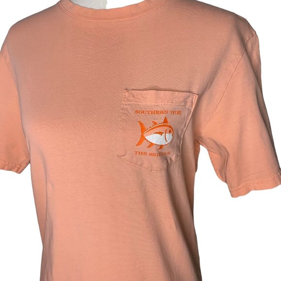 Southern Tide The Skipjack Pocket T Shirt Men's Small Unisex Peach - Picture 2 of 7